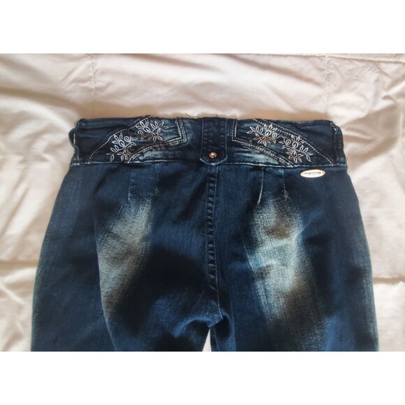 Vintage M Michel Jeans Womens Size 3 Retro Embellished Distressed Blue Jeans - Picture 9 of 12